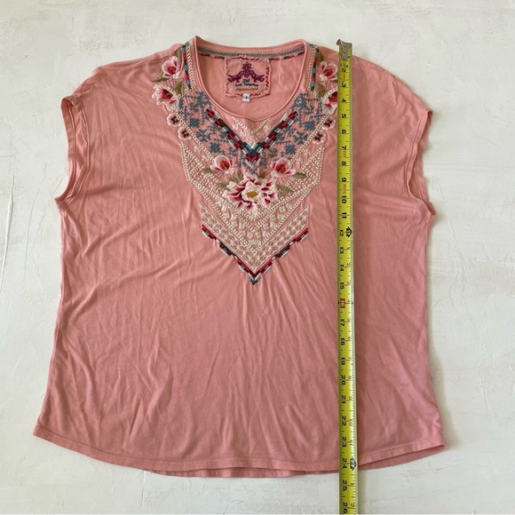 Johnny Was Dusty Pink Blouse Embroidered Size S - Picture 6 of 7